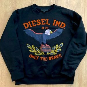 Diesel Only the Brave crewneck black sweatshirt large